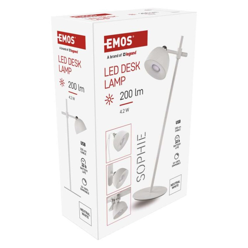 LED STOLNÍ LAMPA SOPHIE BÍLÁ 12