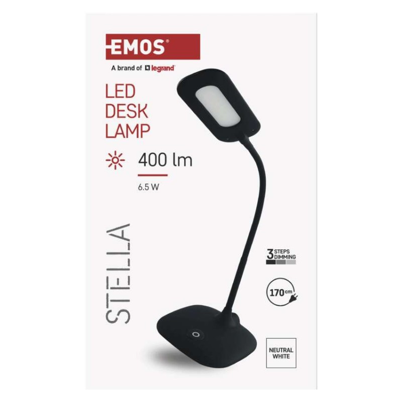 Stolná lampa LED STELLA 400lm,6,5W, čierna Z7602B 10