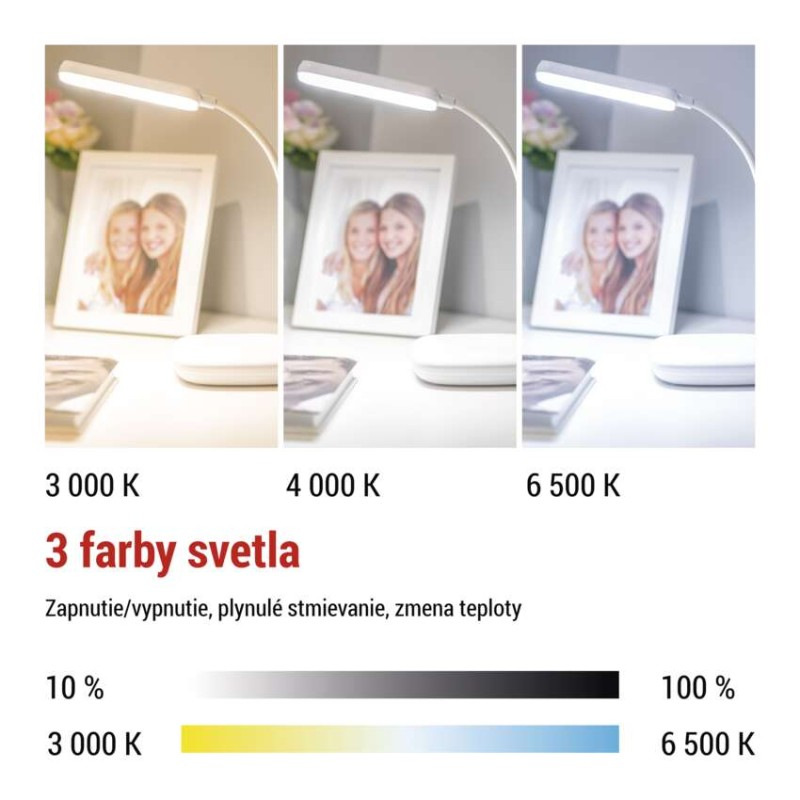 LED STOLNÍ LAMPA MOLLY BÍLÁ 3
