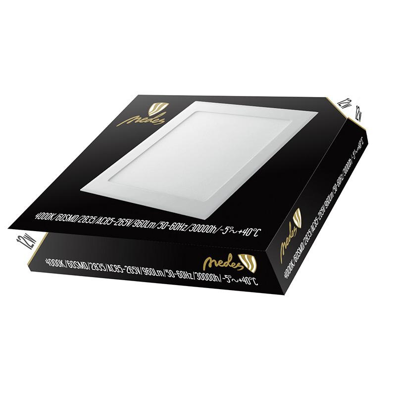 LED vsadený panel 12W / PS / SMD / 4000K / WH - LPL223 5
