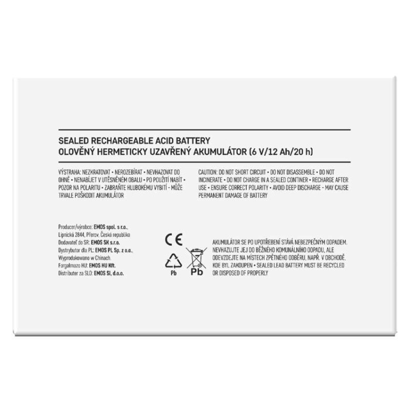 Akumulátor olovený SLA 6V 12AH 1201003500  B9682 5