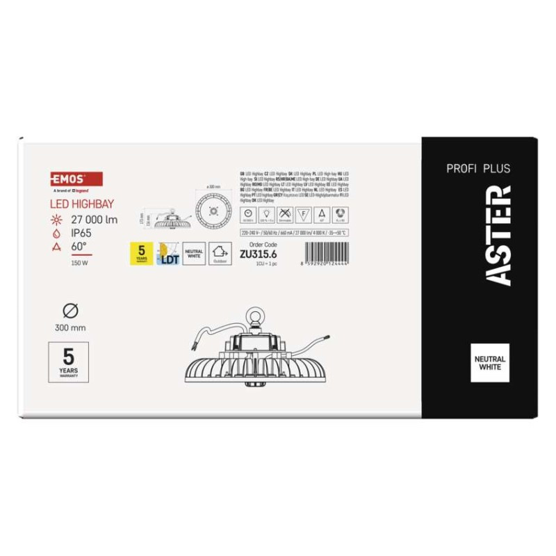 LED HIGHBAY ASTER 150 W 27000LM 60° NW 5