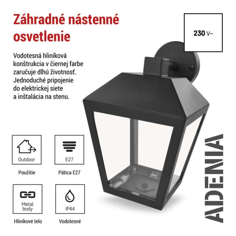 LED ZAHRADNÍ SVÍTIDLO,E27,IP44,MAX 15W,N 2