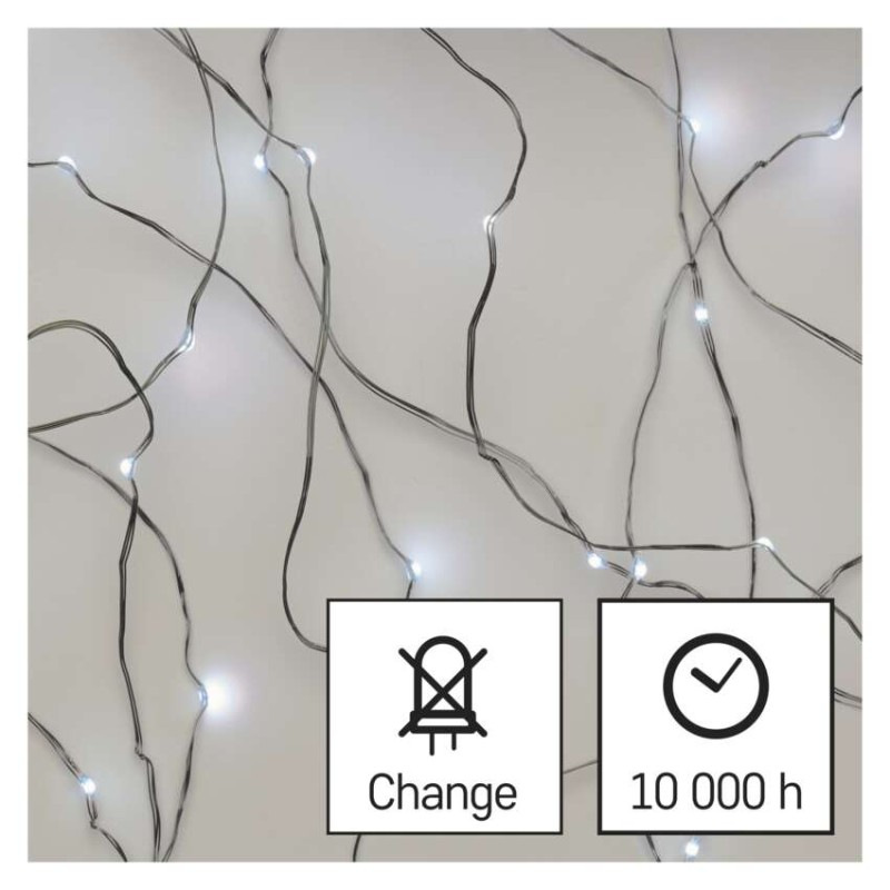 Řetěz NANO 10M stříbrný IP44 CW 12