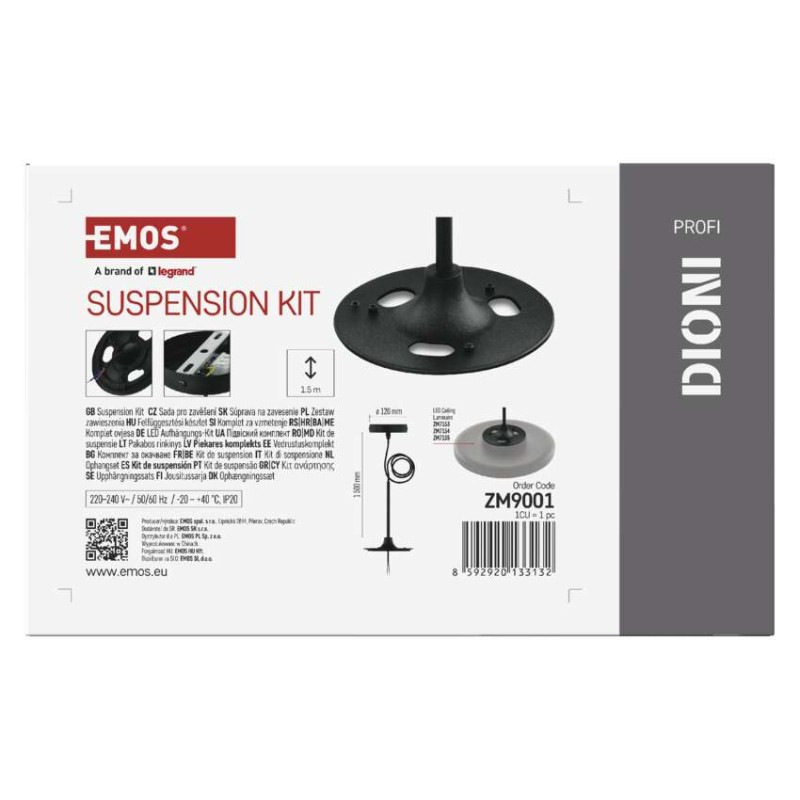 ZÁVĚSNÝ KIT PRO LED SVÍTIDLO ČERNÝ 1