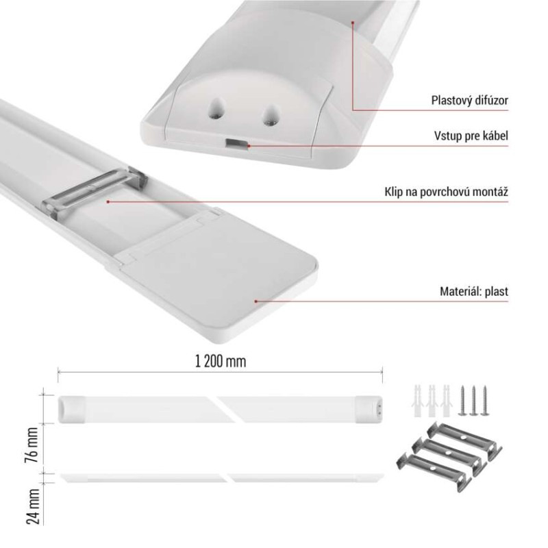 LED LIN. SVÍTIDLO MINO 40W 4400LM IP20 N 4
