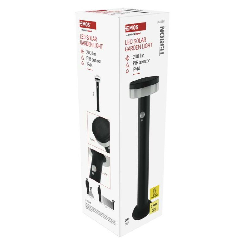 LED ZAHRADNÍ SV.IP44,SOLÁR SLOUP.50cm 12