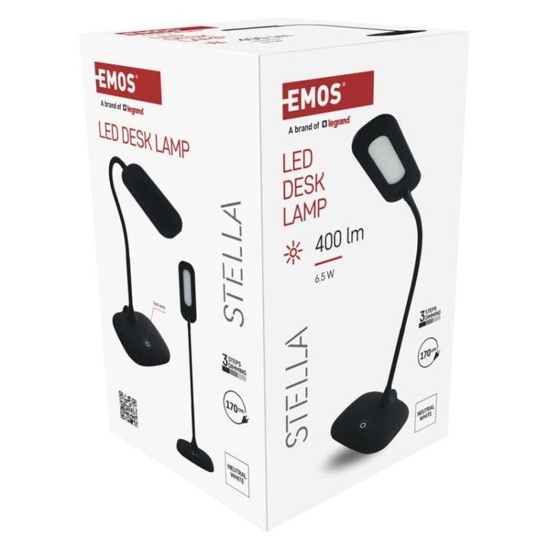 Stolná lampa LED STELLA 400lm,6,5W, čierna Z7602B 12