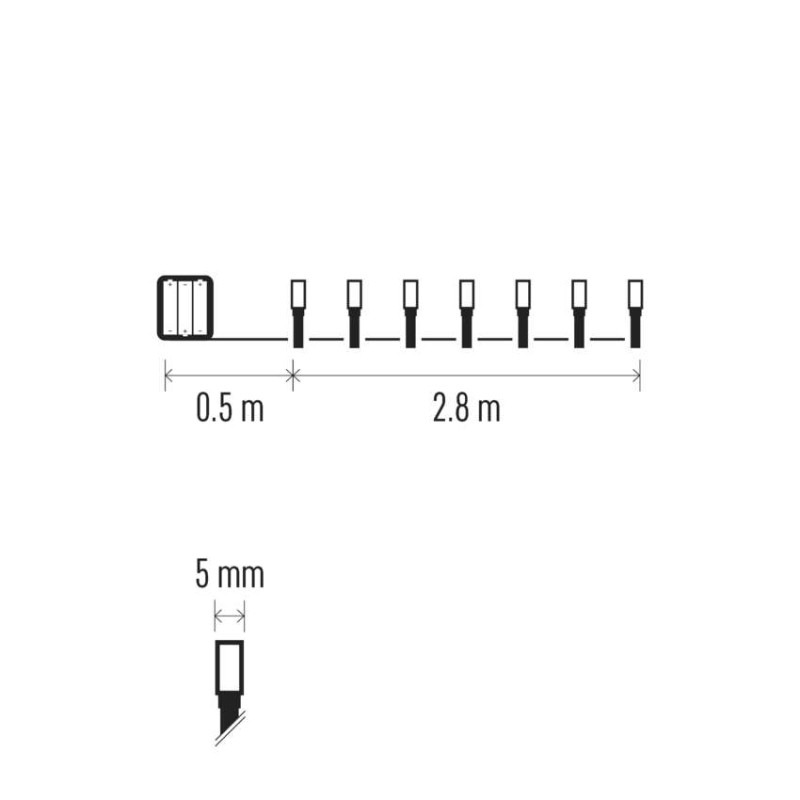 40LED XMAS 3AA IP44 2,8 M CW 2
