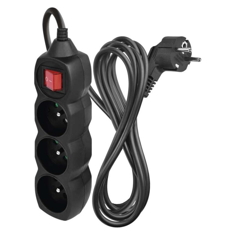 PRODLUŽKA 3Z 3M S VYP. 1,5MM ČERNÁ