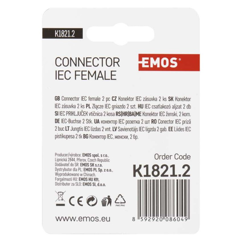 KONEKTOR IEC ZÁSUVKA 3