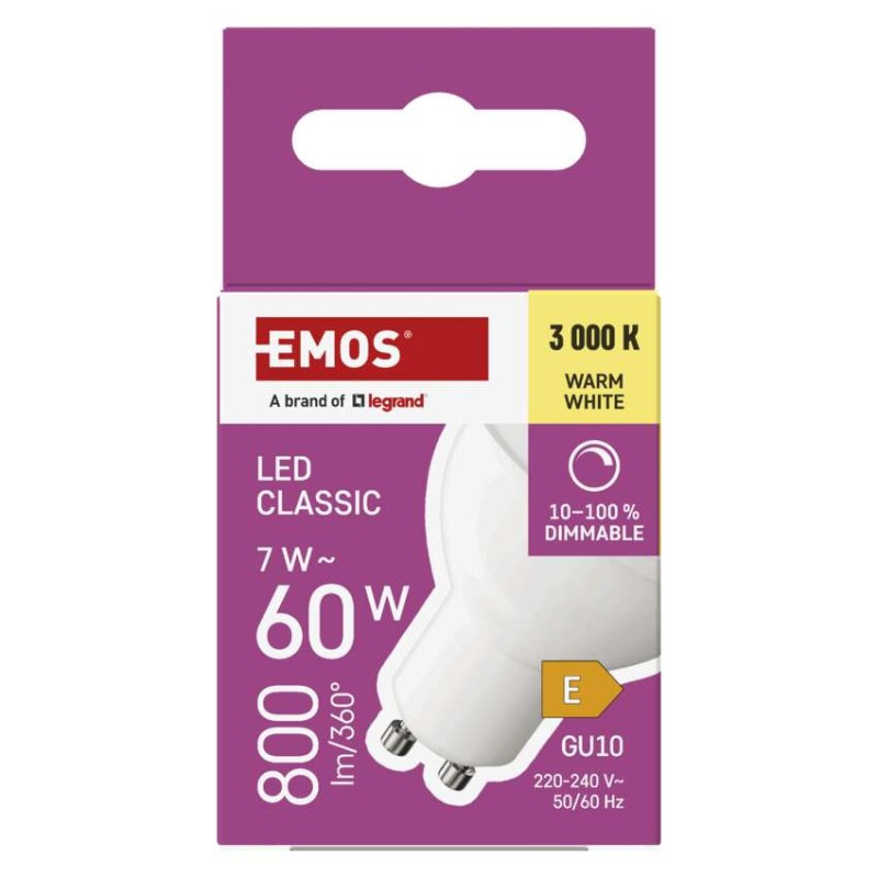 LED CLS MR16 DIM 7W(60W) 800 lm GU10 WW 5