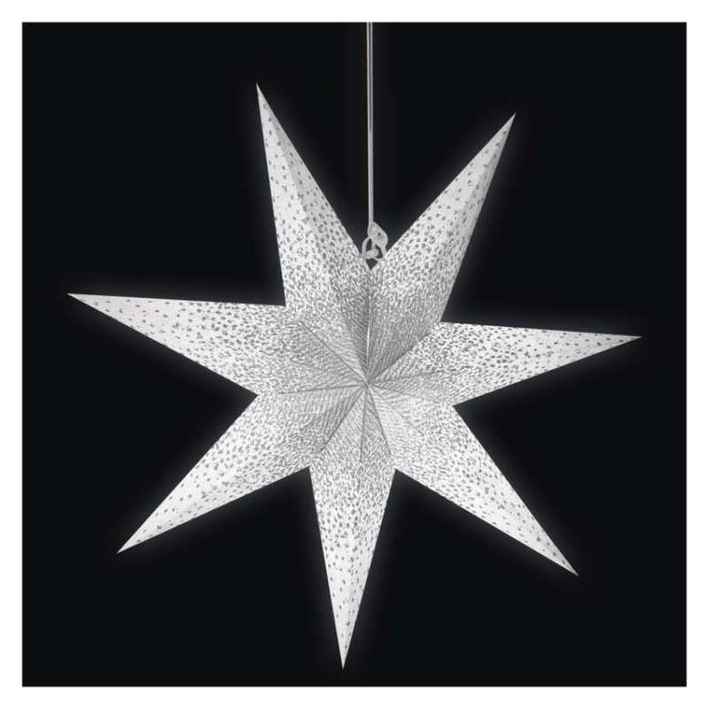Vánoční hvězda papírová SILVER 60CM E14 6