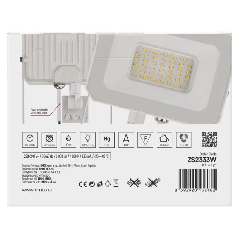 LED REFLEKTOR SIMPO 30W 3000LM IP44 NW P 8
