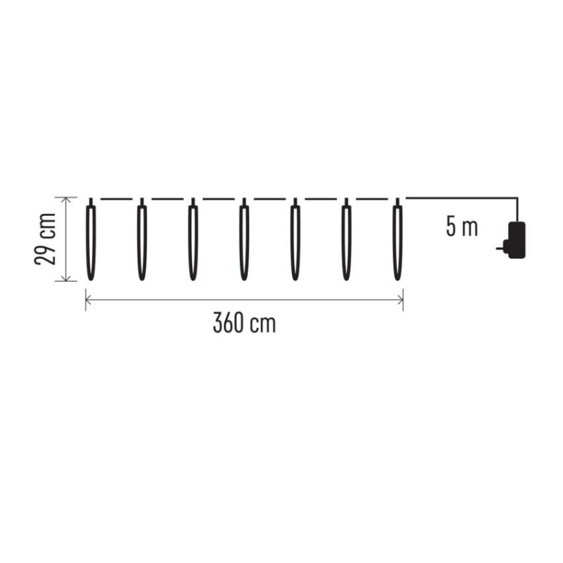 VIANOCE Girlanda LED pad.cencúle 10ks 3,6M biela DCPC01 1