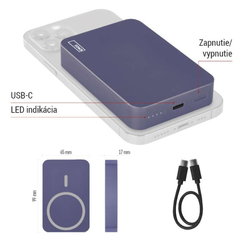 EMOS POWERBANKA WI 1046 10000MAH MODRÁ 6