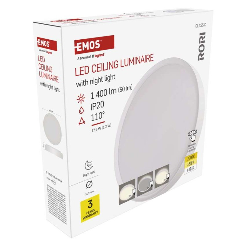 LED SVÍTIDLO RORI 17W 1500LM IP54 CCT B 11