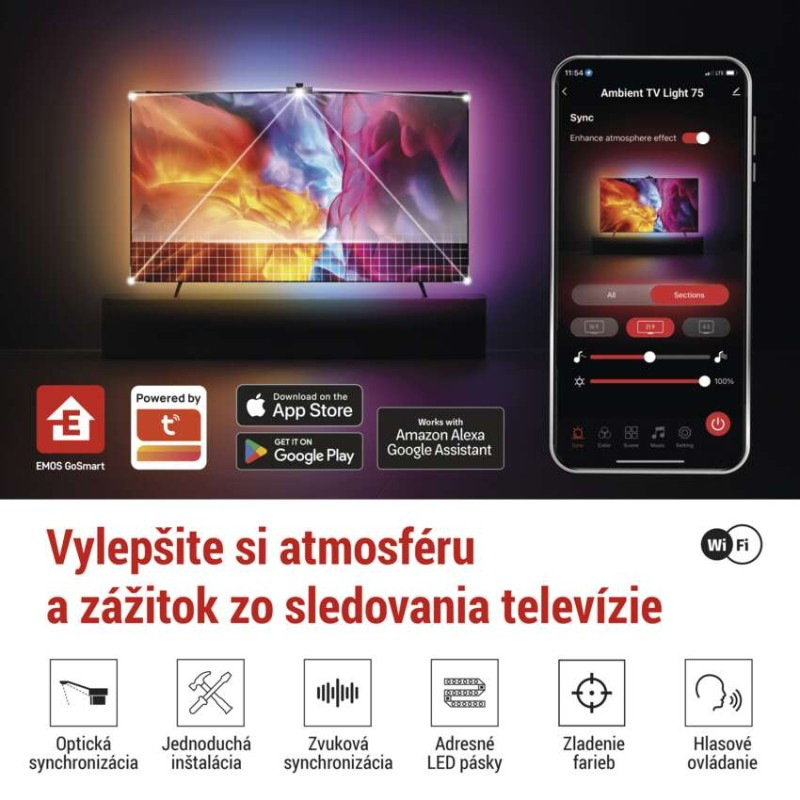 GOSMART AMBIENTNÍ OSVĚTLENÍ TV 75" 2