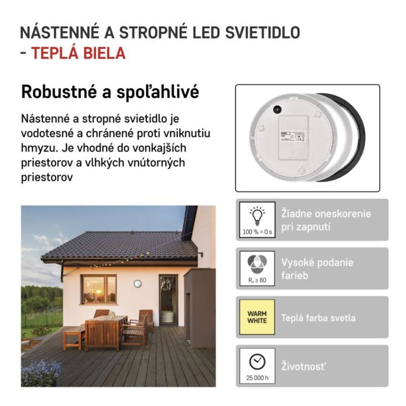 LED NÁSTĚNNÉ S.IP54 14W WW 4