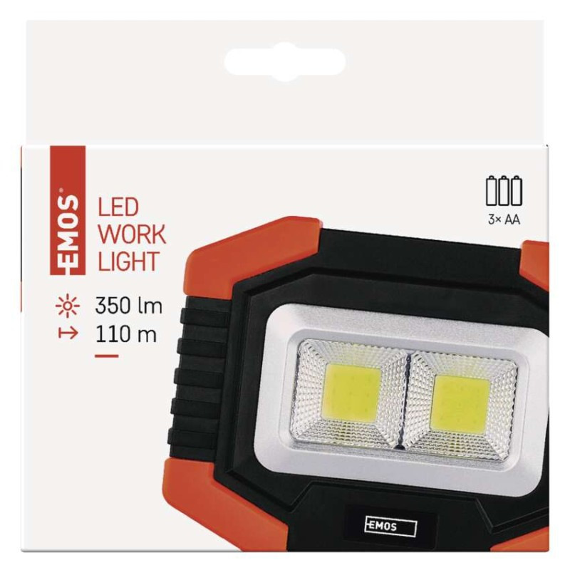 LED SVÍTILNA 2×COB LED + LED 3×AA 9