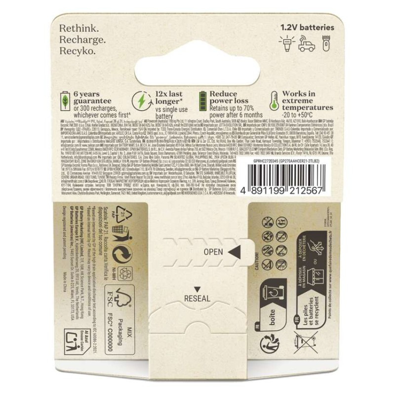 Batéria GP RECYKO AA 2600 mAh NiMH B25272 11