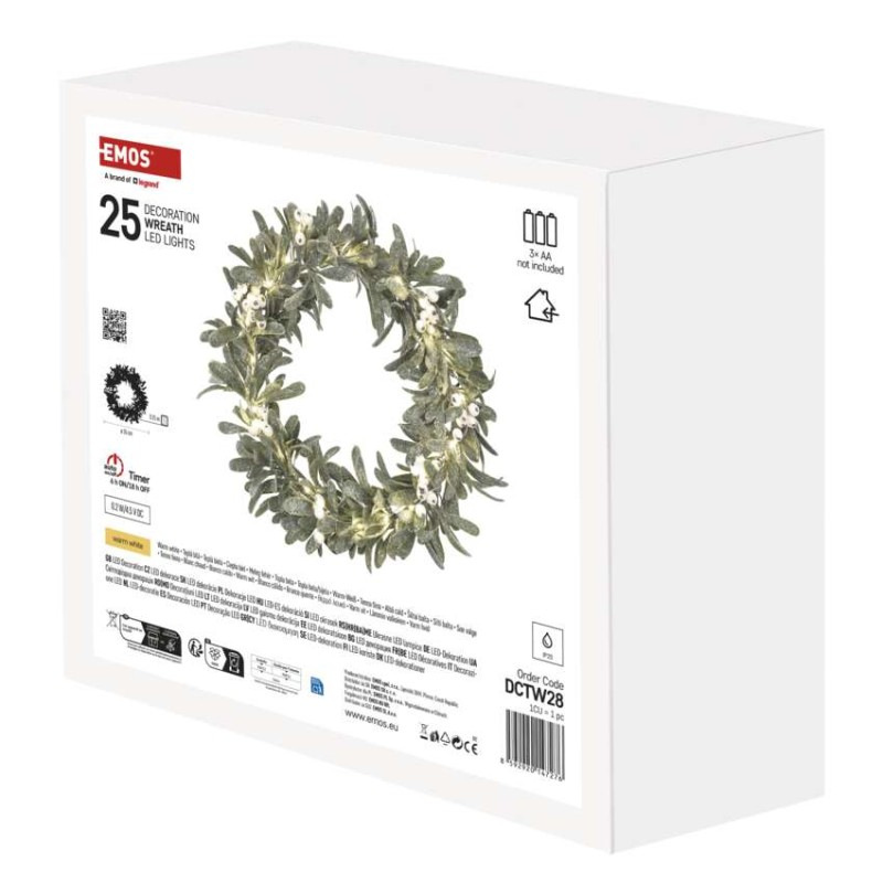 25LED MISTLETOE WREATH 3AA WW 2