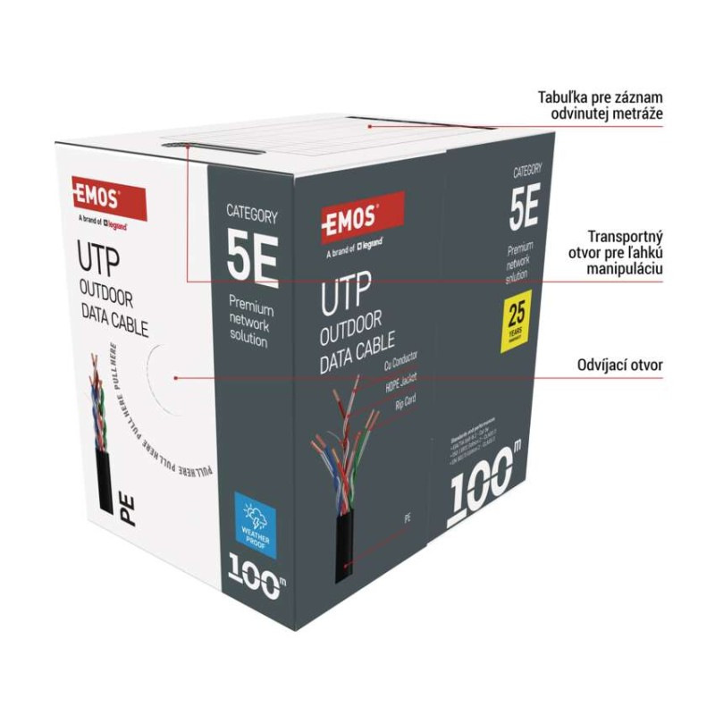 UTP KABEL CAT5E PE 100M OUTDOOR 2