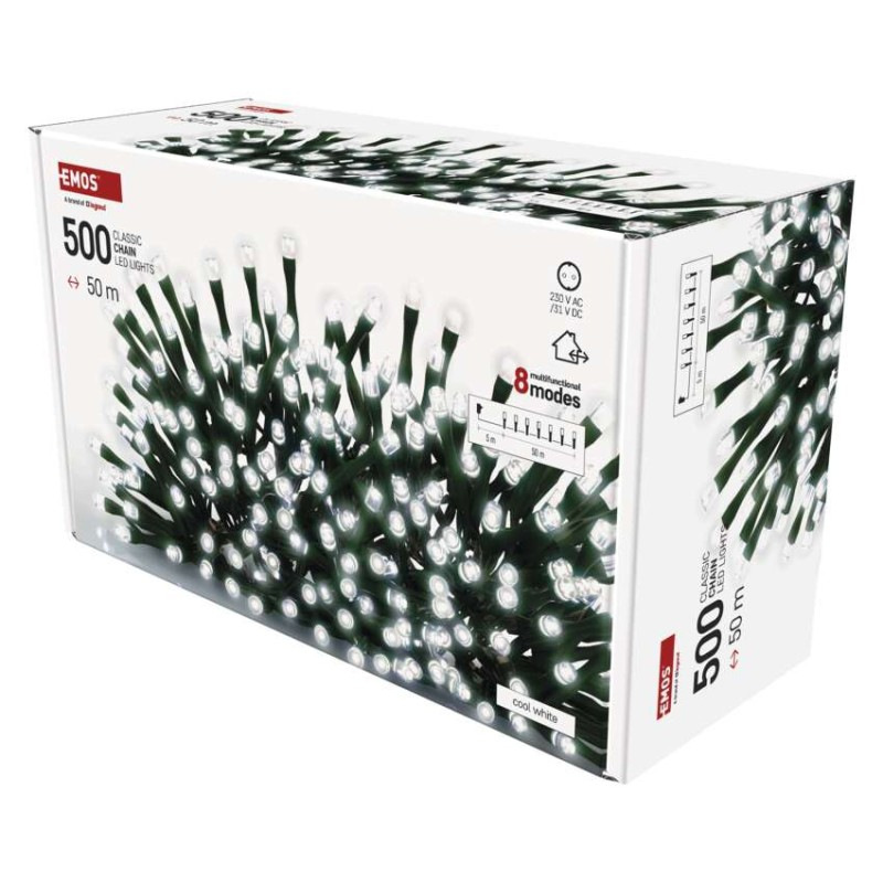 VIANOCE reťaz classic 500LED 50M IP44 D4AC26 studená 8-progr. 3