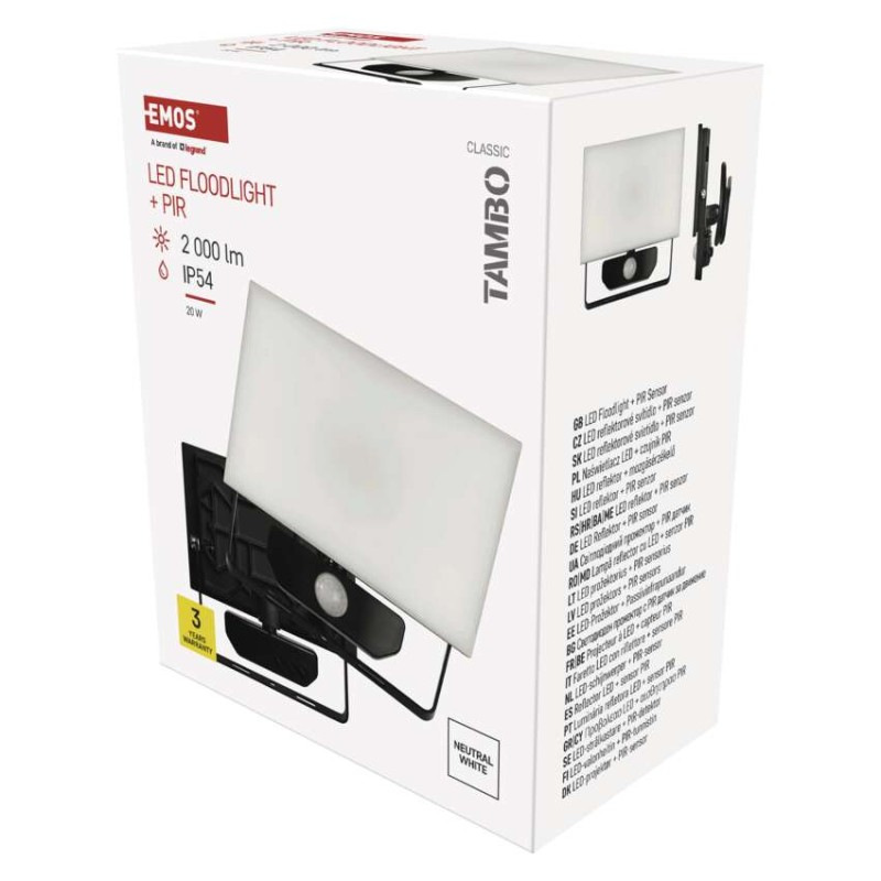 LED REFLEKTOR TAMBO 20W 2000LM PIR