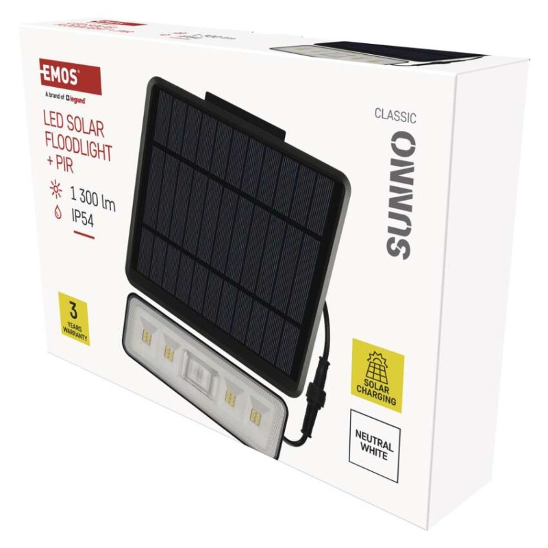 LED SOLARNÍ REFLEKTOR SUNNO 1300LM IP54
