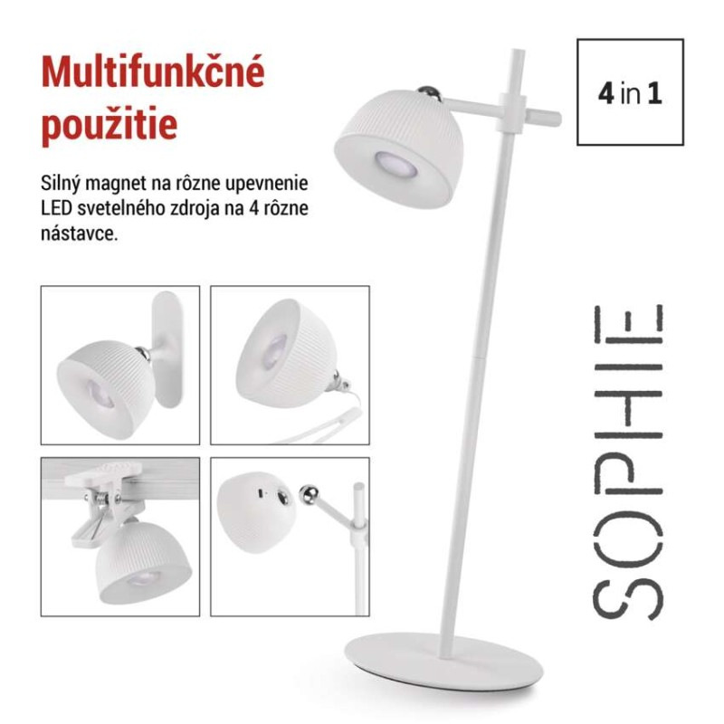 LED STOLNÍ LAMPA SOPHIE BÍLÁ 3