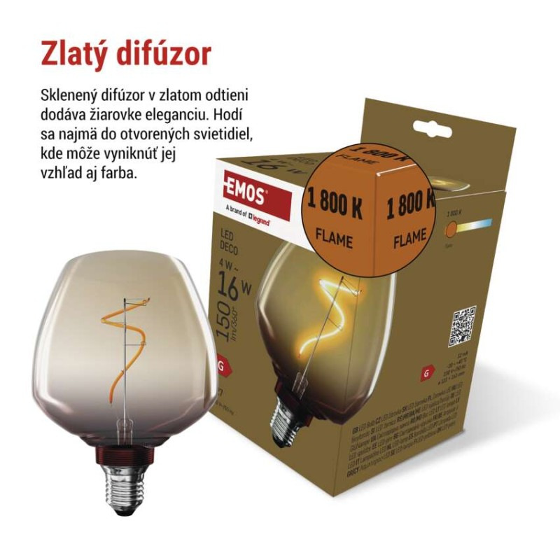 Žiarovka LED DECO S123 4W 150lm E27 Z59G01 2