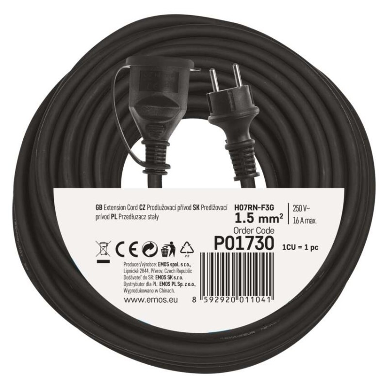 Kábel predlžovací 1Z 30m 1,5mm guma  P01730 9