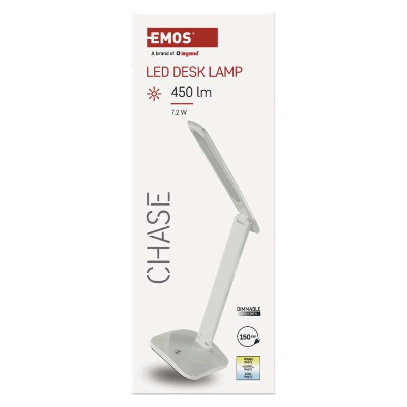 LED STOLNÍ LAMPA CHASE BÍLÁ 11