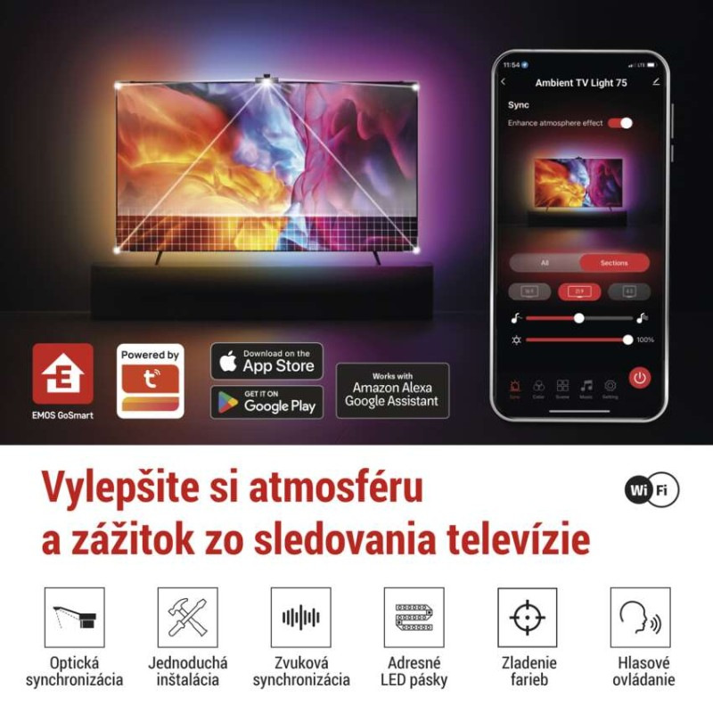 GOSMART AMBIENTNÍ OSVĚTLENÍ TV 65" 2