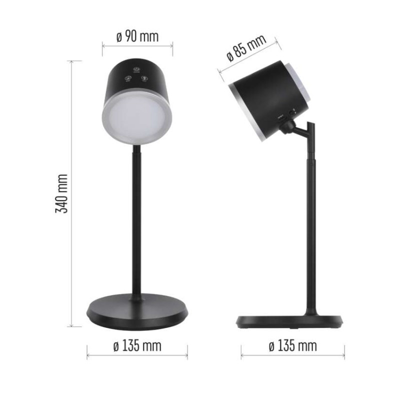 LED STOLNÍ LAMPA ABBIE ČERNÁ 1