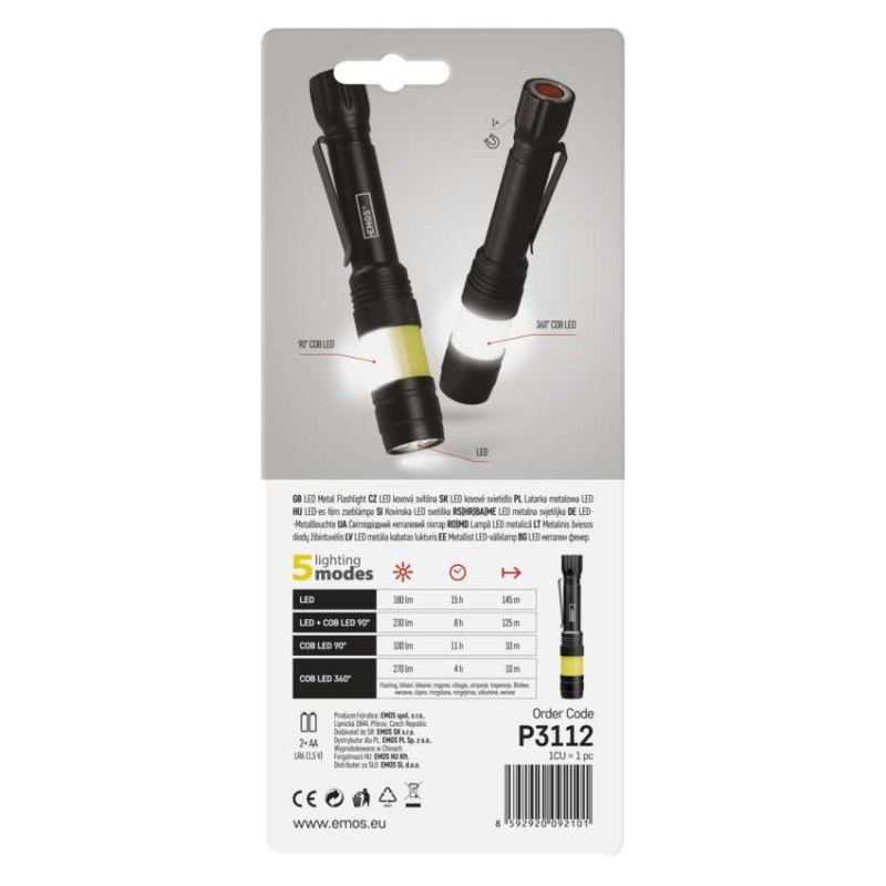 LED SVIETIDLO KOVOVE 360 270LM - 2XAA P3112 5