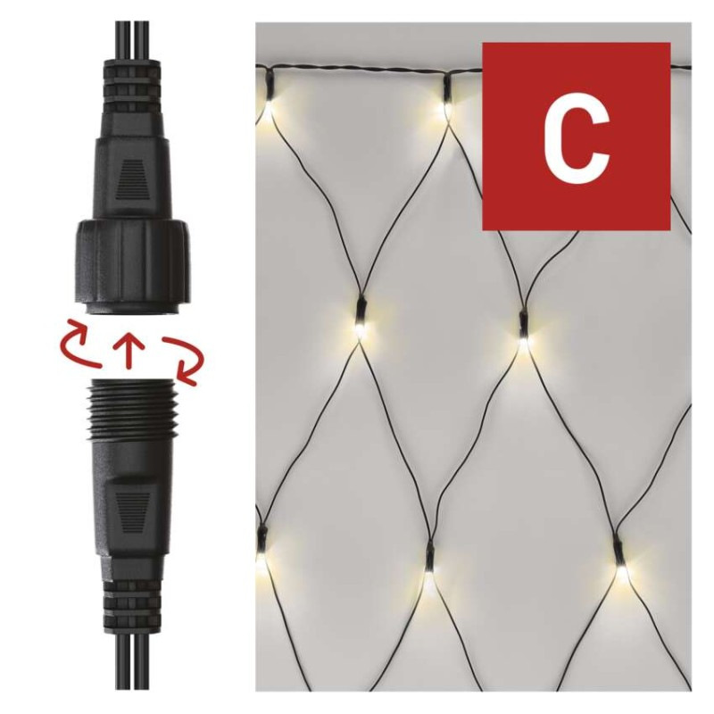 řetěz - síť 160LED 1,5x2M IP44 WW ZY1443 7