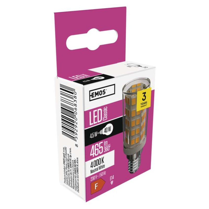 Žiarovka LED Classic JC A++ 4,5W E14 neutrálna biela  ZQ9141 7