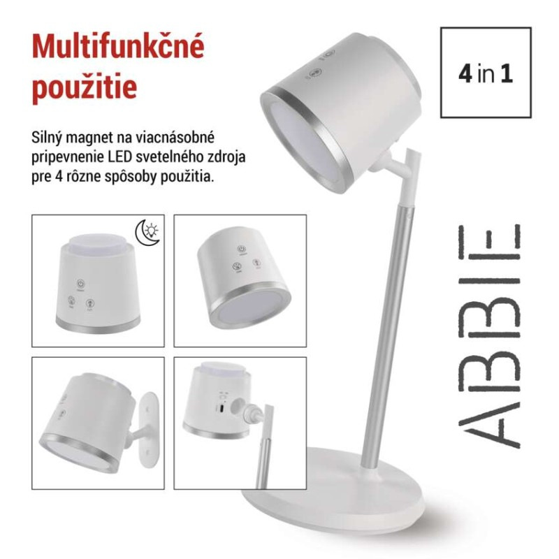 LED STOLNÍ LAMPA ABBIE BÍLÁ 3
