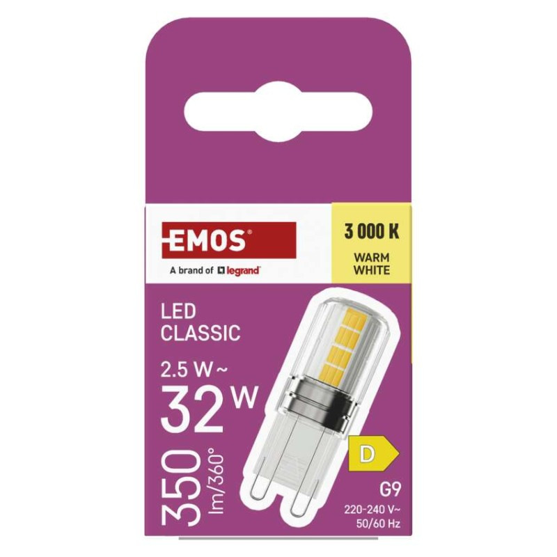 LED žiarovka Classic JC / G9 / 2,5 W (32 W) / 350 lm / teplá bie 6