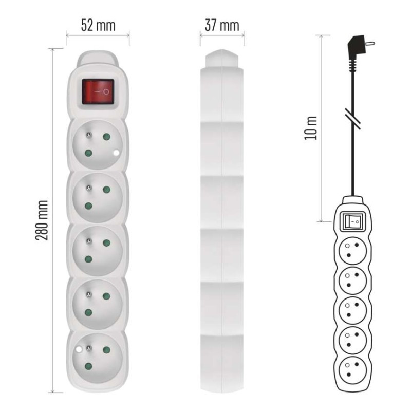 Kábel predlžovací 5Z-10m s vypínačom   P1510 8
