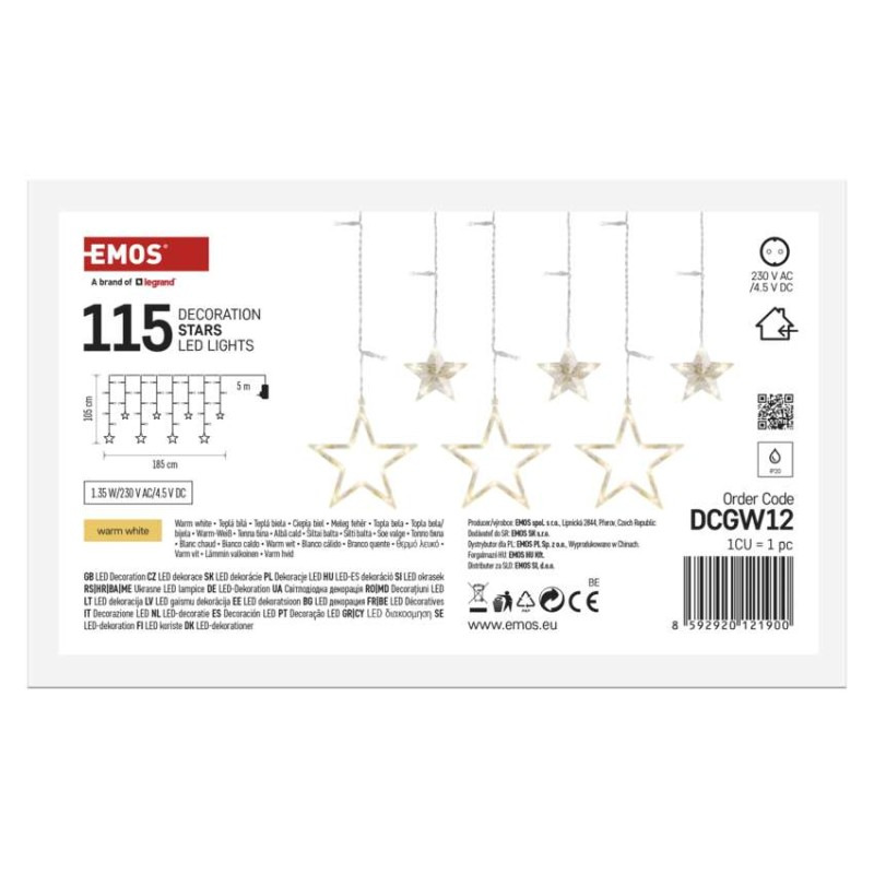 115LED CURTAIN STARS WW 4