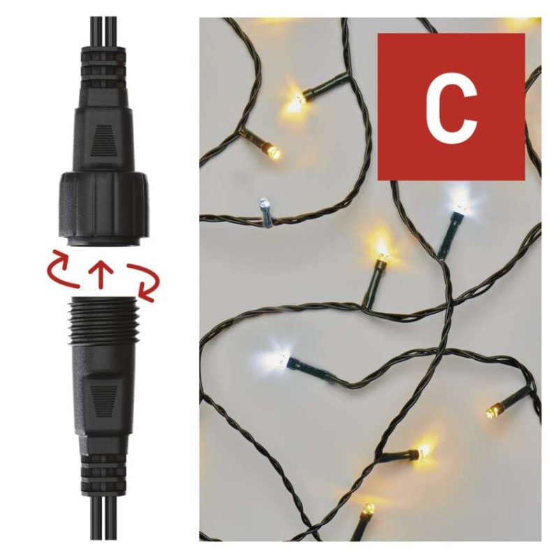 CONNECT CHAIN 100LED 10M IP44 WW/CW FLAS 5