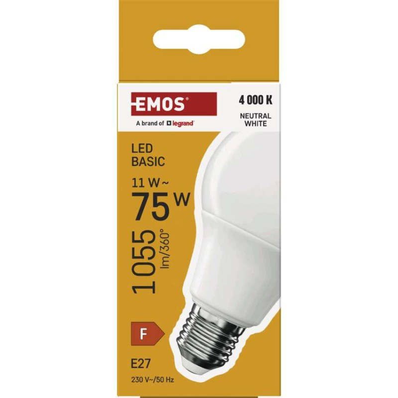 LED BASIC A60 11W(75W) 1055lm E27 NW 4