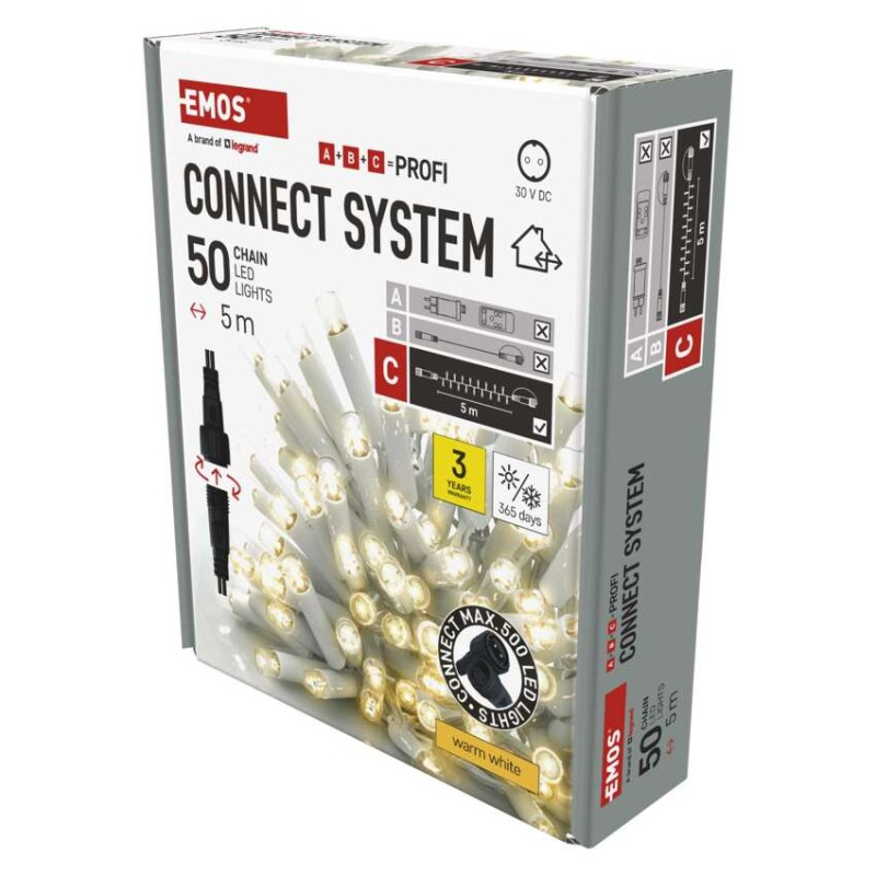 Spojovací řetěz 5M-WHITE IP44 WW ZY2155