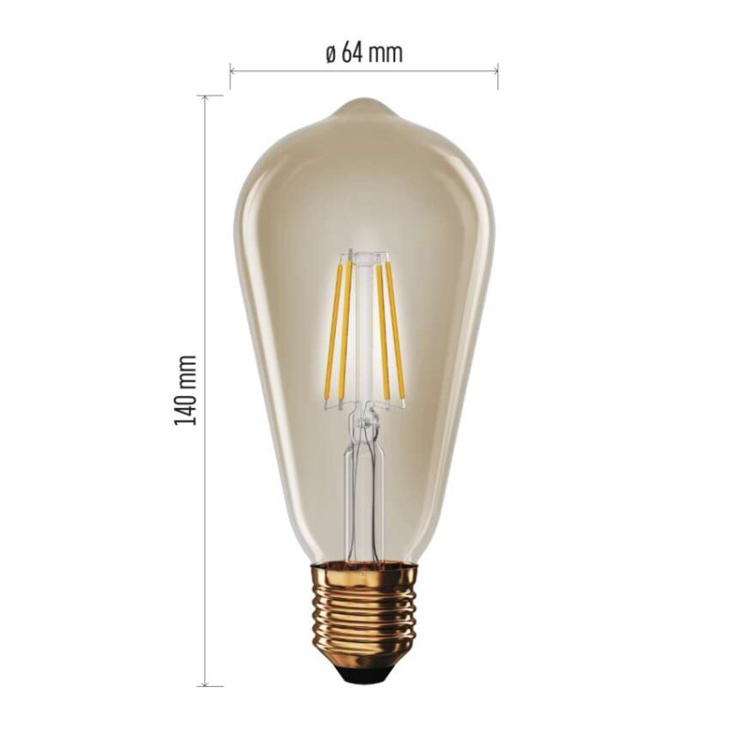 LED VNT ST64 4,5W(40W) 420lm E27 WW+