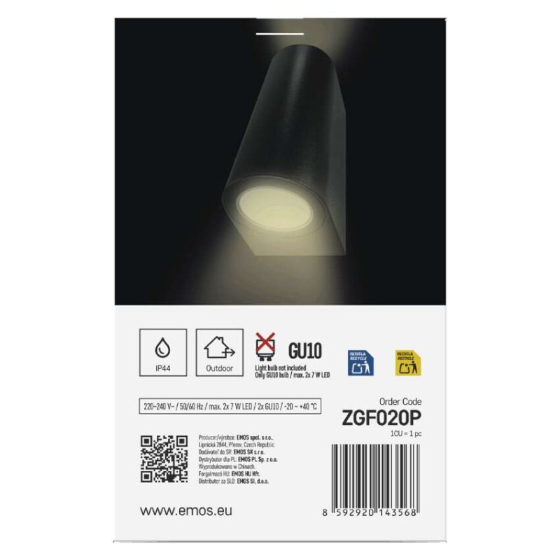 LED ZAHRADNÍ SVÍTIDLO,2xGU10,IP44,MAX 35 13