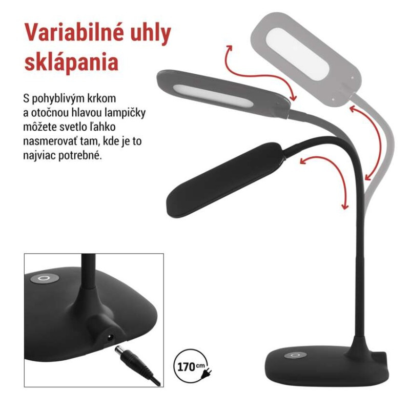 Stolná lampa LED STELLA 400lm,6,5W, čierna Z7602B 4