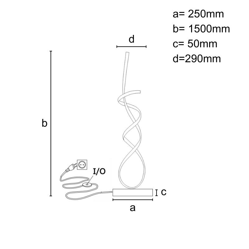 LED dizajnová stojaca lampa 80W - JF2302/CH 3